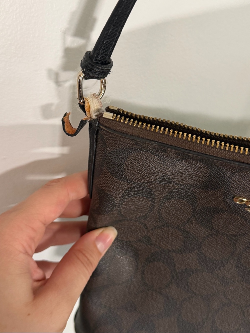 Coach Brown Signature Small Crossbody with Gold Logo - Picture 4 of 9
